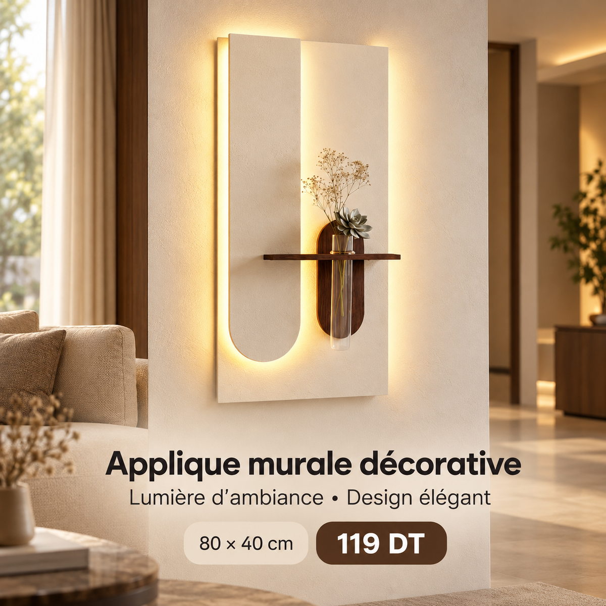 Applique murale décorative LED 80x40 cm 119 DT
